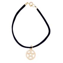 Pulseira camurça com Pentagrama 15mm - Sunshine Cristais Pulseira camurça com Pentagrama 15mm - Sunshine Cristais
