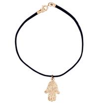 Pulseira camurça Mão de Fátima Hamsa 20mm - Sunshine Cristais