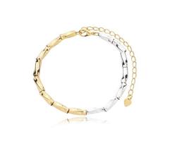 Pulseira Canutilhos Banhado em Dois Tons - Semijoias