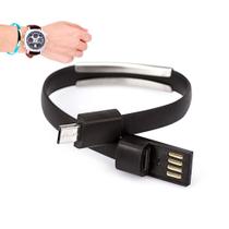 Pulseira Carregador Via Usb, Android E Windows Phone Preto