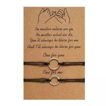 Pulseira Casal Fecho Detalhes Prateado Circulo B7500