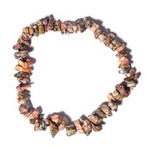 Pulseira Cascalho Pedra Jaspe Paisagem Natural Fio Silicone