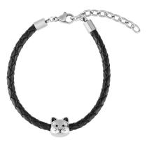 Pulseira Cat Coleção Steel Dreams material sintético e Aço.