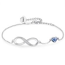 Pulseira CDE Rose Gold Initial Heart Infinity para mulheres