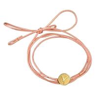 Pulseira Cetim Rosa Pingente A Solista Em Ouro 18K