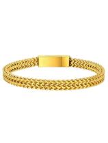 Pulseira ChainsHouse Gold Franco em aço inoxidável banhado a ouro 14K Pulseira ChainsHouse Gold Franco em aço inoxidável banhado a ouro 14K