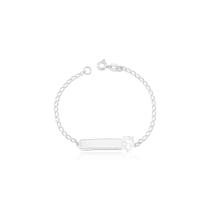 Pulseira Chapa Infantil Menina Prata 925