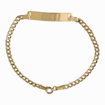 Pulseira chapinha infantil ouro 18k amarelo.Rosangela lima joias