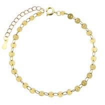 Pulseira Chapinha Redonda 4 mm Banhado a Ouro 18k