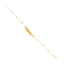 Pulseira Chapinha Zircônias White em Ouro 18K - AU13956