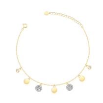 Pulseira Chapinhas Lisas E Com Pedras De Zircônias Folheada