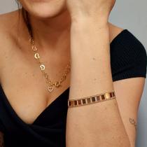 Pulseira Chapinhas Semijoia em ouro 18k