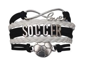 Pulseira Charm e acessórios de futebol SPORTYBELLA Soccer preto/branco