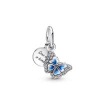 Pulseira Charm Pandora Blue Butterfly & Quote feminina