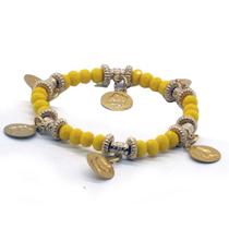 Pulseira Cigana Amarela cristal moedas - Lua Mística