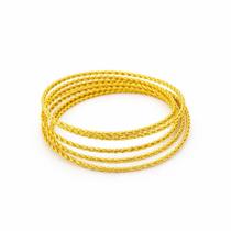 Pulseira Cigana - Escolha o Modelo Cor:Cigana Frisada 7 Cm 6 Argolas
