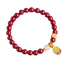 Pulseira Cinnabar para mulheres com pérola de jade branca