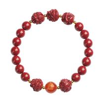 Pulseira Cinnabar Zodiac 8mm Beads para homens e mulheres Pulseira Cinnabar Zodiac 8mm Beads para homens e mulheres