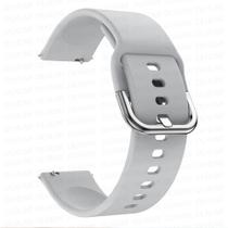Pulseira Cinza de Silicone Fecho de Aço 22MM Compativel Waatch3 Active2 GTS3 GTR42/47mmGTR3/PRO