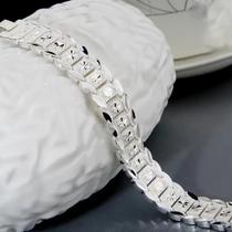 Pulseira Clássica Unissex De Prata Esterlina 925 De 8 Polegadas Para Casamento E Noivado
