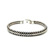 Pulseira Cobra Meia Cana 7 milímetros Laminada Em Prata de Lei 925 25252