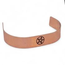 Pulseira Cobre Nome Pentagrama em Laser Hebraico Unissex Pulseira Cobre Nome Pentagrama em Laser Hebraico Unissex