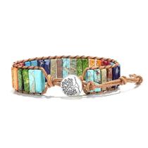 Pulseira COLORFUL BLING Chakra Leather Wrap Girassol Tree