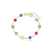 Pulseira Colorida Banhada A Ouro 18K Pulseira Colorida Banhada A Ouro 18K