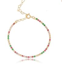 Pulseira Colorida Crianças Banhada Infantil + Presente Gloss