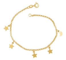 Pulseira Com 1 Lua E 4 Estrelas