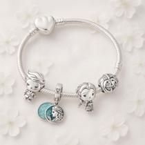 Pulseira com Berloques de Prata Menino e Menina