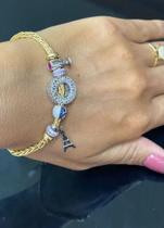 Pulseira com berloques em ouro 18k