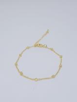 Pulseira com bolinhas banhado a Ouro