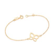 Pulseira com borboleta banhada a ouro 552239 Rommanel Cor:DouradoDiametro:18