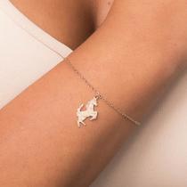 Pulseira com cavalo banhada a ouro 18k Cód. 5521511900 TAM 19
