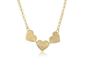 Pulseira Com Chapa De Coração Folheado Em Ouro 18k F027