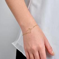 Pulseira com coração banhada a ouro 18k Cód. 5517091900 TAM 19 CM
