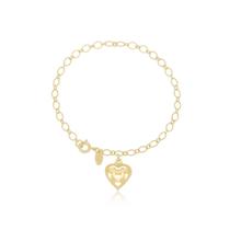 Pulseira com Coração Banhada a Ouro 18k