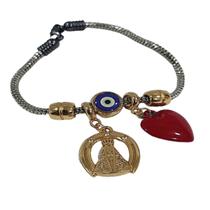 Pulseira Com Coração Banhada a Ouro Negro 18k Semi Joias Pulseira Com Coração Banhada a Ouro Negro 18k Semi Joias