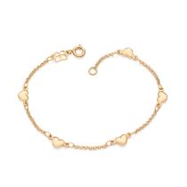 Pulseira Com Corações Abaulados Banhado Ouro Rommanel 552262 Cor:Dourado Pulseira Com Corações Abaulados Banhado Ouro Rommanel 552262 Cor:Dourado