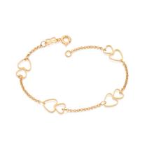 Pulseira com Corações Vazados Banhado a Ouro Rommanel 552260 Cor:Dourado Pulseira com Corações Vazados Banhado a Ouro Rommanel 552260 Cor:Dourado