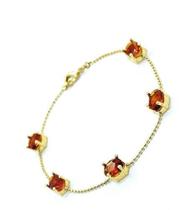 Pulseira Com Cristal Amarelo E Fio De Bolinhas Banho De Ouro 18k 3118