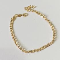 Pulseira com Elos Simples Dourada Bijuteria