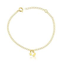Pulseira Com Estrela E Lua Folheada A Ouro