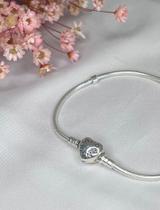 Pulseira com fecho em coração prata 925 Pulseira com fecho em coração prata 925