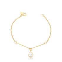 Pulseira com gota cristal branca