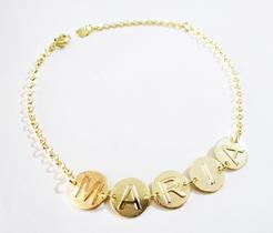 Pulseira Com Nome Maria Folheado A Ouro 18k