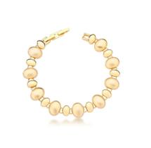 Pulseira com Ovais Lisos Acetinados Intercalados - Banhado a Ouro Pulseira com Ovais Lisos Acetinados Intercalados - Banhado a Ouro