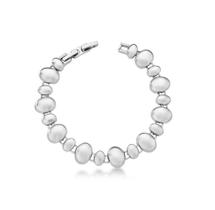 Pulseira com ovais lisos acetinados intercalados Pulseira com ovais lisos acetinados intercalados