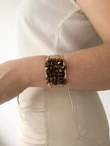 Pulseira Com Pedra Ametista, Quartzo Rosa e Olho de Tigre